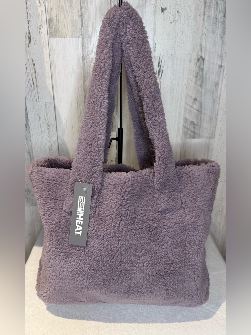 32 Degrees Heat Sherpa Tote Bag in Lavender NWT So Soft